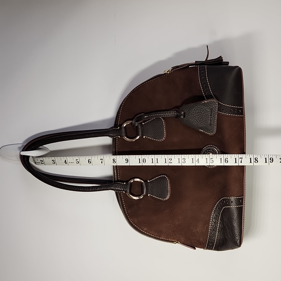 Dooney and Bourke Sued and Leather Satchel - Picture 16 of 16